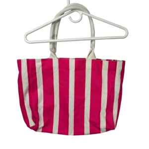 Lancome Hot Pink and‎ White Canvas Beach Tote Bag